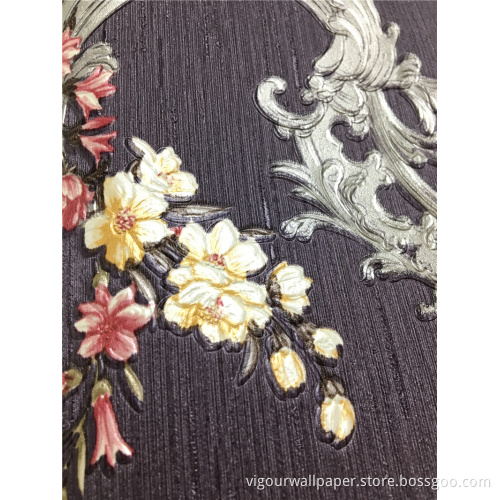 PVC Vinyl tapet Bedroom Flower Design Wall Covering